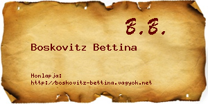 Boskovitz Bettina névjegykártya